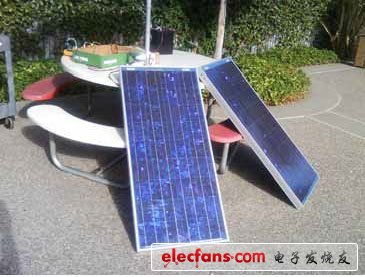 圖 1:測(cè)試 BP 太陽(yáng)能電池板， BP380U （0 至 20V 輸出，4A 峰值功率 80W） 